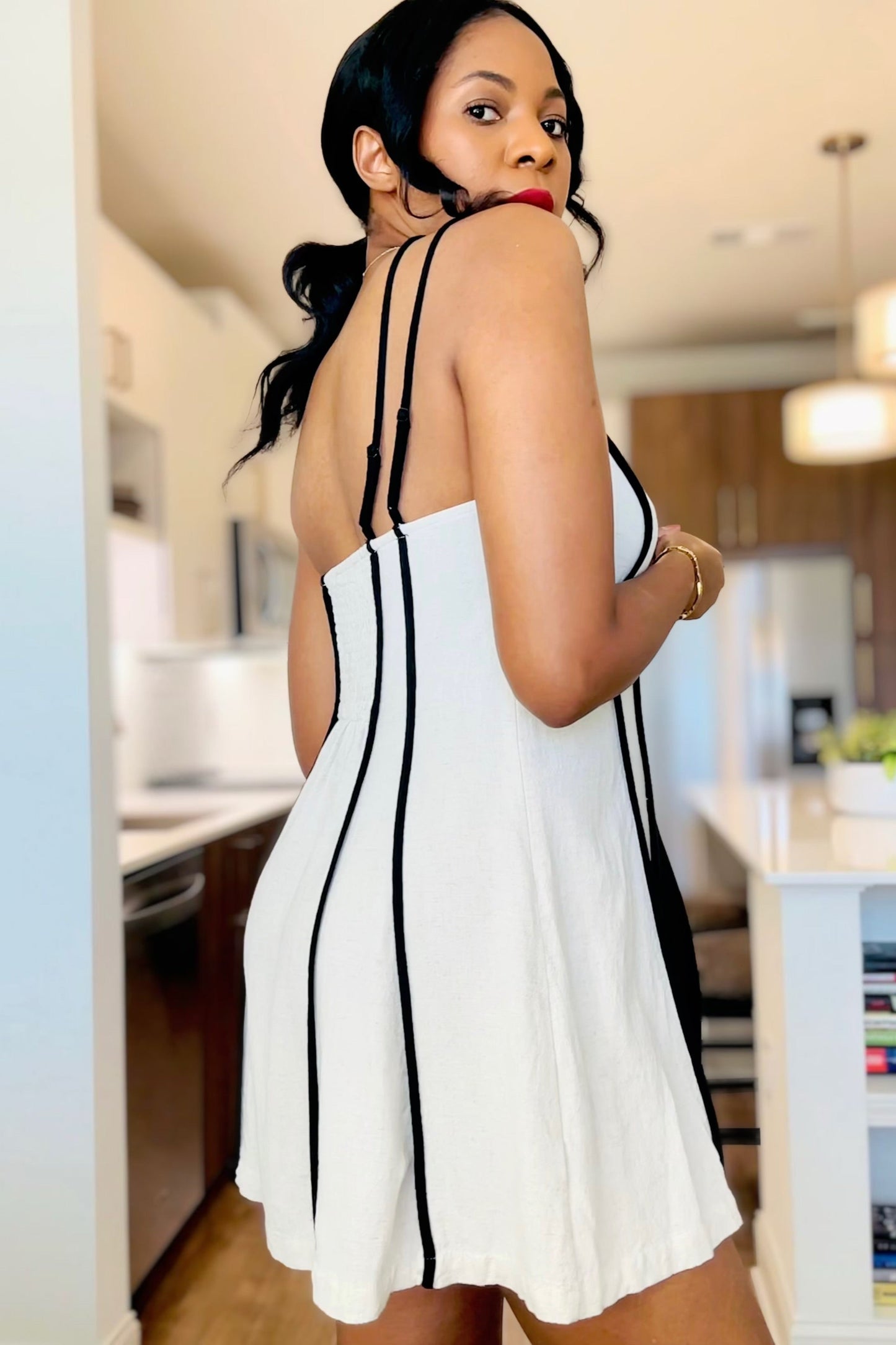 Linen One Shoulder Dress