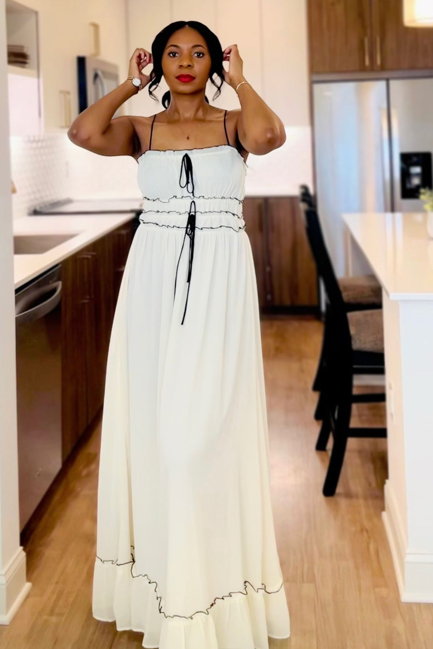 Juliet Contrast Maxi Dress