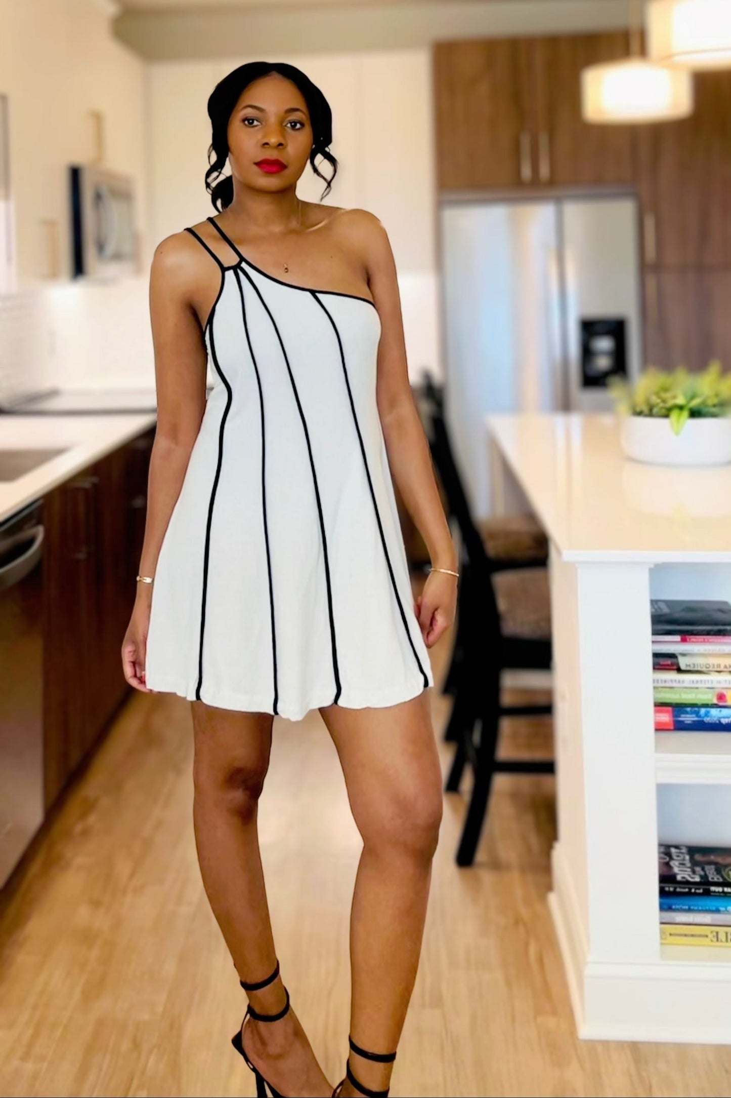 Linen One Shoulder Dress