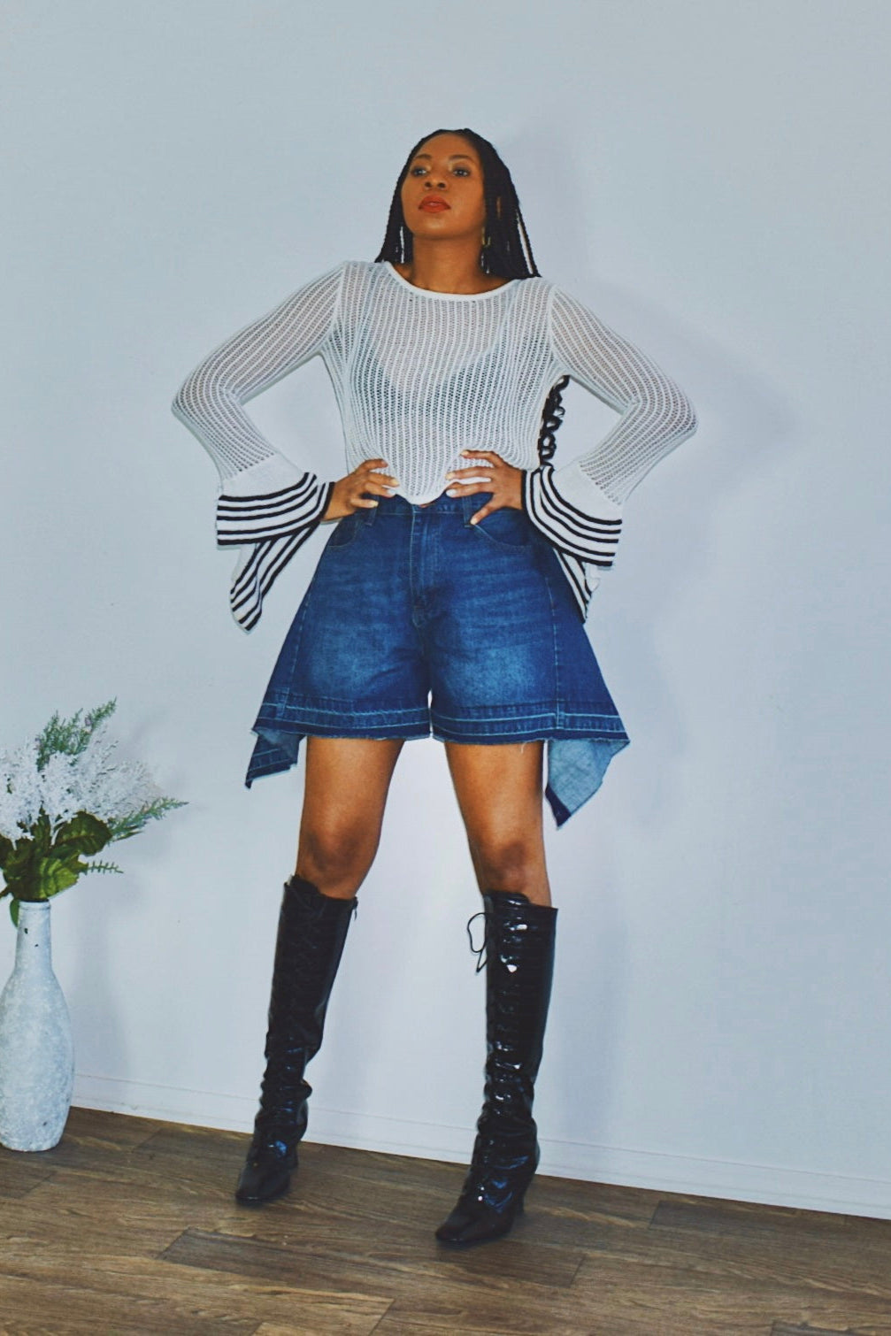 Flyaway Denim Shorts