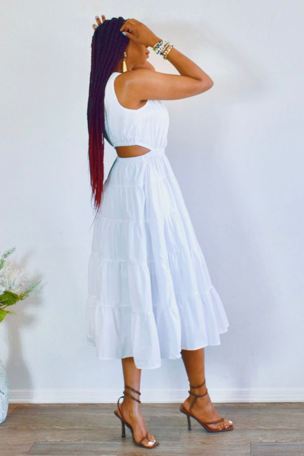 Flare Cutout Dress With Pockets