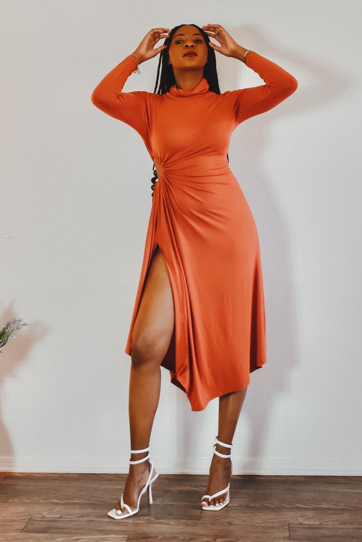 Meet Me There High Neck Cut Out Dress