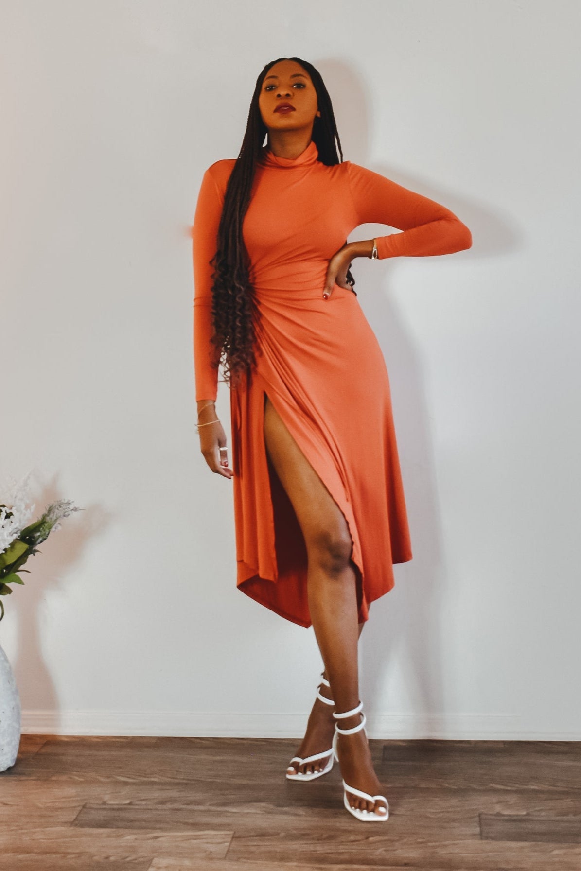 Meet Me There High Neck Cut Out Dress