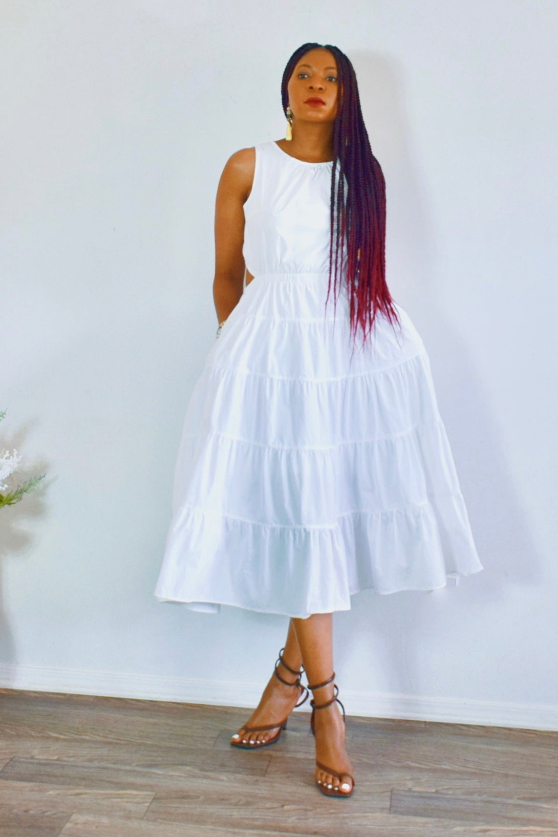 Flare Cutout Dress With Pockets