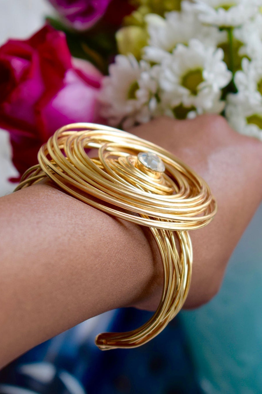 Flower Bomb Cuff Bracelet