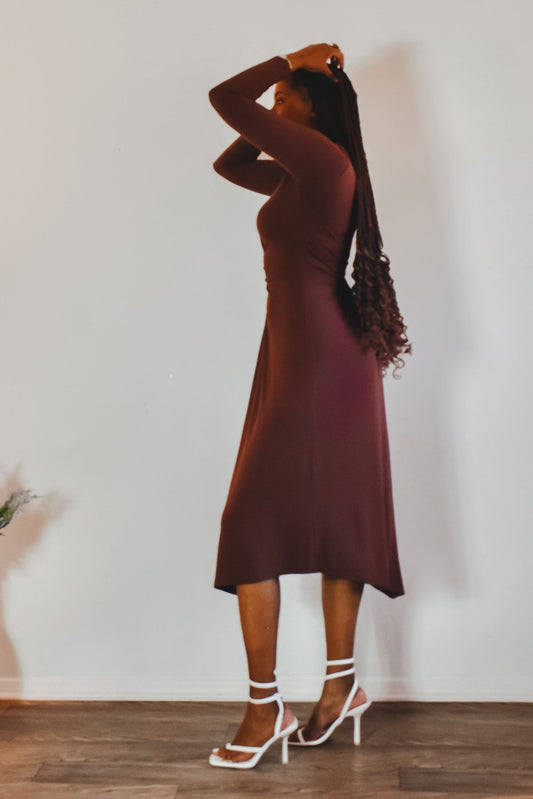 Meet Me There Cut Out Slit Dress